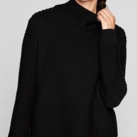 Athleta Sweaters - ATHLETA Ravine Merino Wool Blend Ribbed Turtleneck Sweater Pullover Black Small
